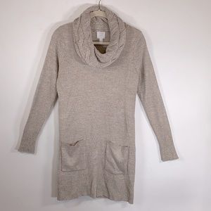 New York & Co Relaxed Fit Cowl Neckline Women’s Size S Oatmeal Tunic Sweater